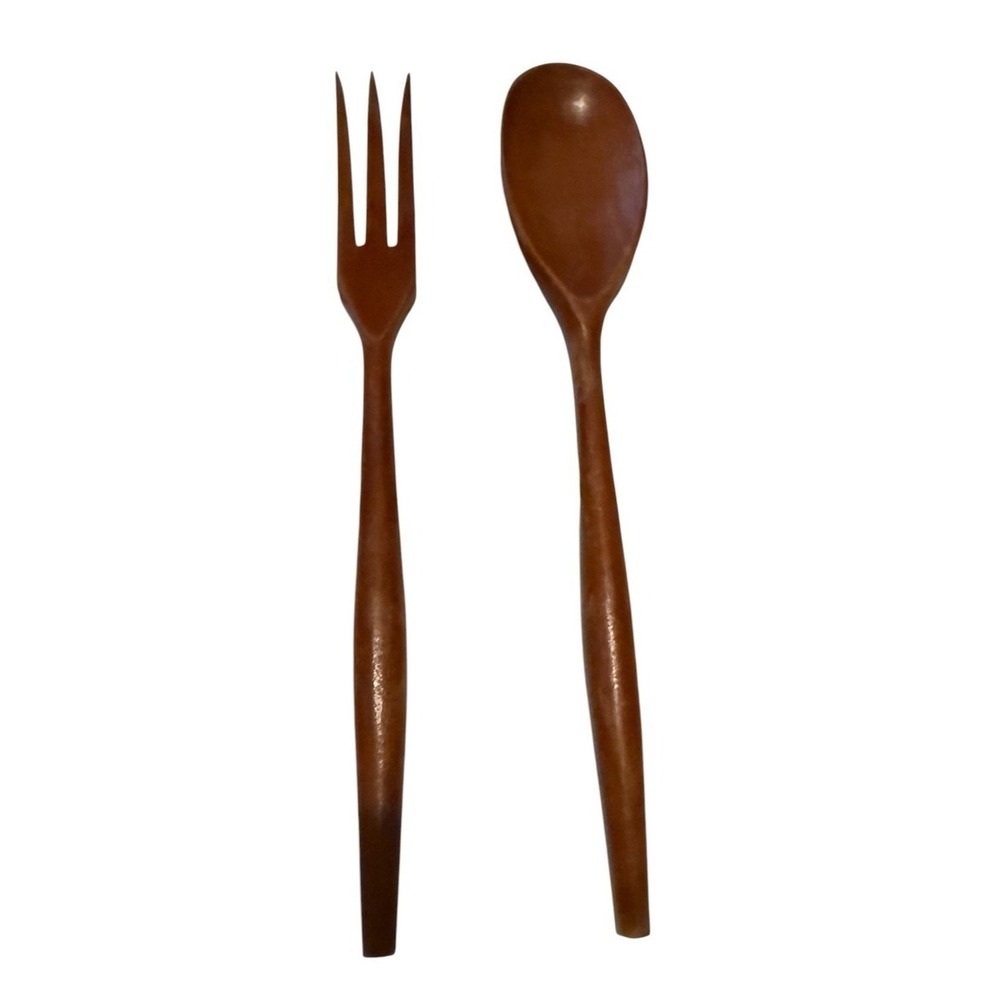 Vintage Wooden Fork & Spoon Tossed Salad MCM BOHO